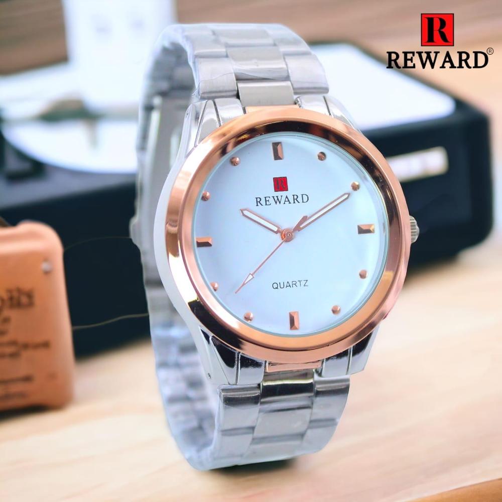 Luxury Men's Stainless Steel Chain Strap Watch with White Round Dial – Stylish Quartz Wristwatch