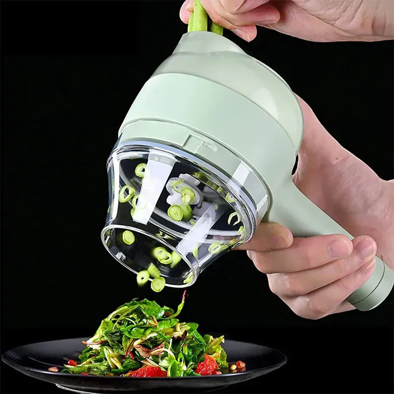 Rechargeable 4 In 1 Electric Vegetable Cutter With Multi-Function Slicer